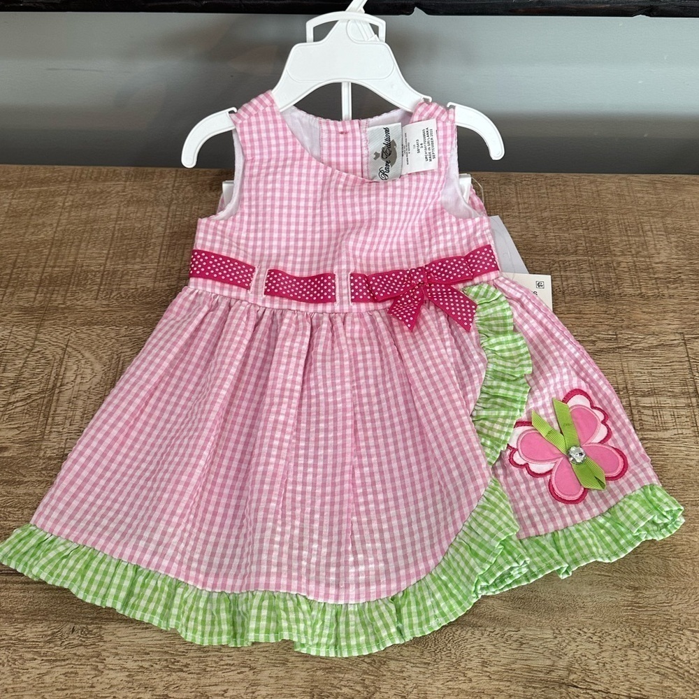 Rare Editions Seersucker Butterfly Dress | Size 3-6 Months | NWT - Picture 2 of 9